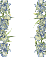 vattenfärg hand dragen full av blommor fyrkant ram. png