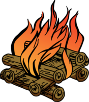 illustration of bonfire with logs png