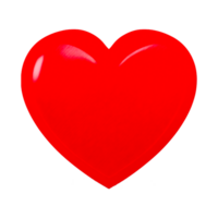 Big red heart isolated on transparent background. realistic romantic element png