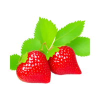 Strawberry with leaves png generative ai