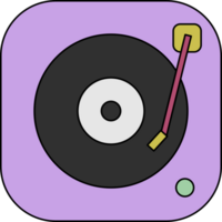 flat outline vinyl music recorder illustration png