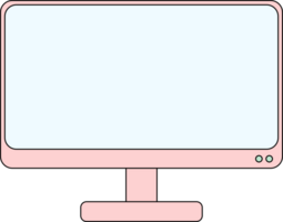 computer monitor blank screen pastel color flat design icon png