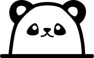 panda bear flat style cartoon doodle element png