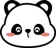 smile panda bear face expression flat style doodle cartoon element png