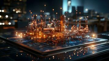 Reinventing Industry. 3D Insights into Industrial IoT's Data Revolution. AI Generated photo