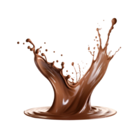 Chocolate splash isolated on a transparent background png