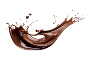Chocolate splash isolated on a transparent background png