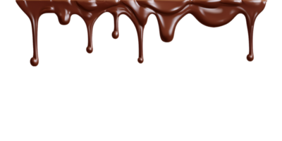 Melted chocolate dripping isolated on a transparent background png