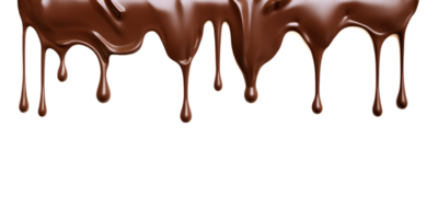 derretido chocolate gotejamento isolado em uma transparente fundo png