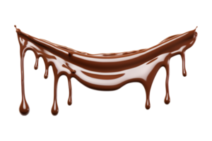 Melted chocolate dripping isolated on a transparent background png