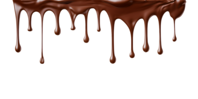 Melted chocolate dripping isolated on a transparent background png