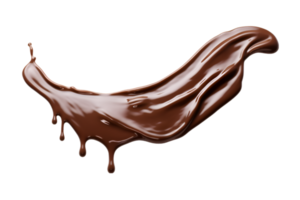 Melted chocolate dripping isolated on a transparent background png