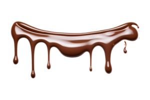 Melted chocolate dripping isolated on a transparent background png