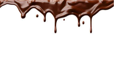 Melted chocolate dripping isolated on a transparent background png