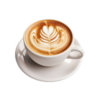 kaffe kopp latte konst, topp se isolerat på en transparent bakgrund png