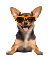 de cerca foto de un contento perro vistiendo frio mirando lentes aislado en un transparente antecedentes png