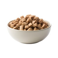 Dry dog food in a bowl isolated on a transparent background png