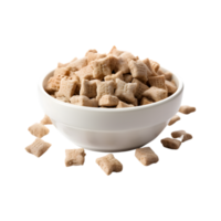 Dry dog food in a bowl isolated on a transparent background png