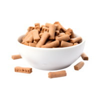 Dry dog food in a bowl isolated on a transparent background png