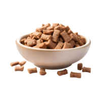 Dry dog food in a bowl isolated on a transparent background png