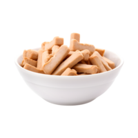 Dry dog food in a bowl isolated on a transparent background png