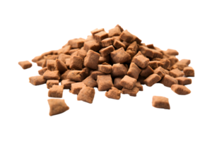 Pile of dry dog food isolated on a transparent background png