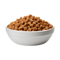 Dry dog food in a bowl isolated on a transparent background png