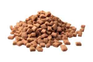 Pile of dry dog food isolated on a transparent background png