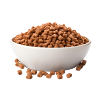 Dry dog food in a bowl isolated on a transparent background png