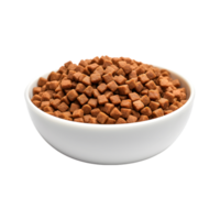 Dry dog food in a bowl isolated on a transparent background png