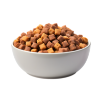 Dry dog food in a bowl isolated on a transparent background png