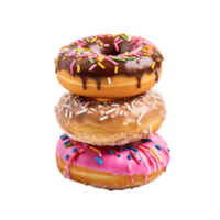 sortido pilha do colorida delicioso rosquinha isolado em uma transparente fundo png