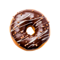 foto van een heerlijk donut met topping, top visie geïsoleerd Aan een transparant achtergrond png