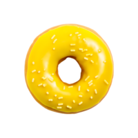 foto van een heerlijk donut met topping, top visie geïsoleerd Aan een transparant achtergrond png