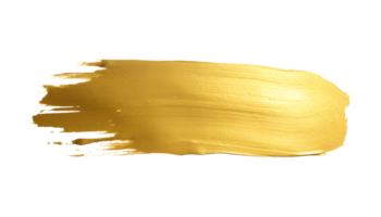 Gold paint brush strokes with glitter texture. Gold stains liquid isolated on a transparent background png