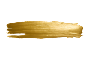 Gold paint brush strokes with glitter texture. Gold stains liquid isolated on a transparent background png