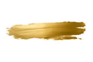 Gold paint brush strokes with glitter texture. Gold stains liquid isolated on a transparent background png