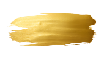 Gold paint brush strokes with glitter texture. Gold stains liquid isolated on a transparent background png