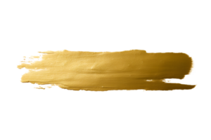 Gold paint brush strokes with glitter texture. Gold stains liquid isolated on a transparent background png