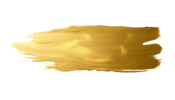 Gold paint brush strokes with glitter texture. Gold stains liquid isolated on a transparent background png