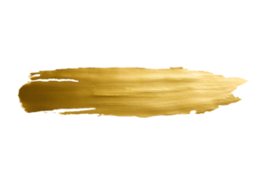 Gold paint brush strokes with glitter texture. Gold stains liquid isolated on a transparent background png