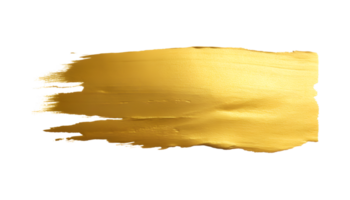 Gold paint brush strokes with glitter texture. Gold stains liquid isolated on a transparent background png