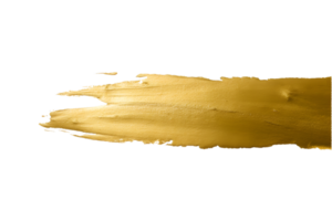 Gold paint brush strokes with glitter texture. Gold stains liquid isolated on a transparent background png