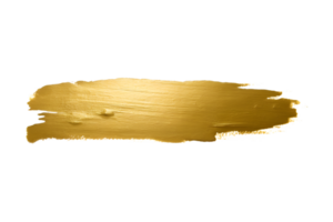 oro pintar cepillo golpes con Brillantina textura. oro manchas líquido aislado en un transparente antecedentes png