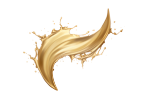 luxury sparkling golden splash waves isolated on a transparent background png