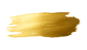 Gold paint brush strokes with glitter texture. Gold stains liquid isolated on a transparent background png