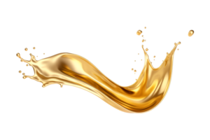 luxury sparkling golden splash waves isolated on a transparent background png