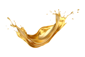 luxury sparkling golden splash waves isolated on a transparent background png