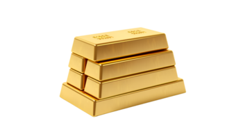 Gold bar stack isolated on a transparent background png