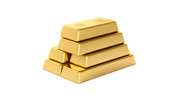 Gold bar stack isolated on a transparent background png